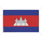 Drapeau cambodge en polyester résistant avec œillets