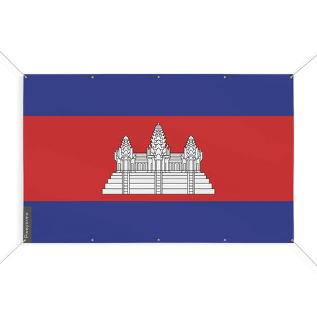 Drapeau cambodge en polyester résistant avec œillets