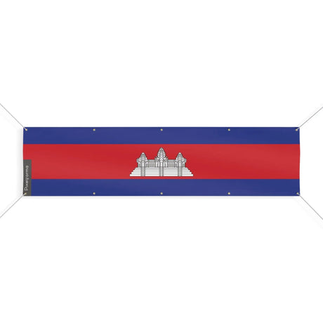 Drapeau cambodge en polyester résistant pour extérieur