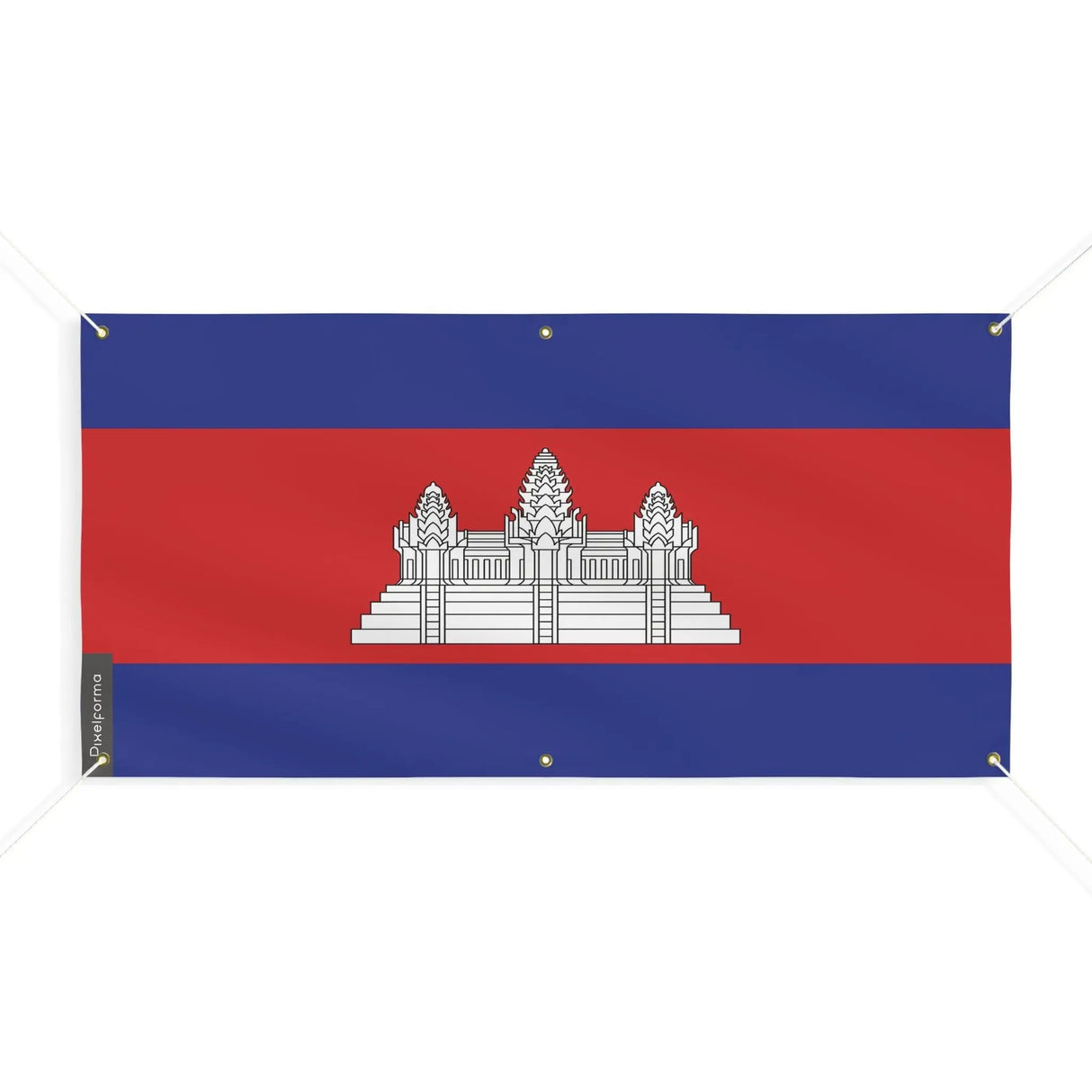Drapeau cambodge polyester résistant avec 6 œillets