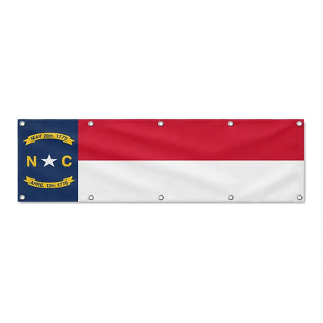Drapeau de la Caroline du Nord grand format XL en polyester avec dix œillets