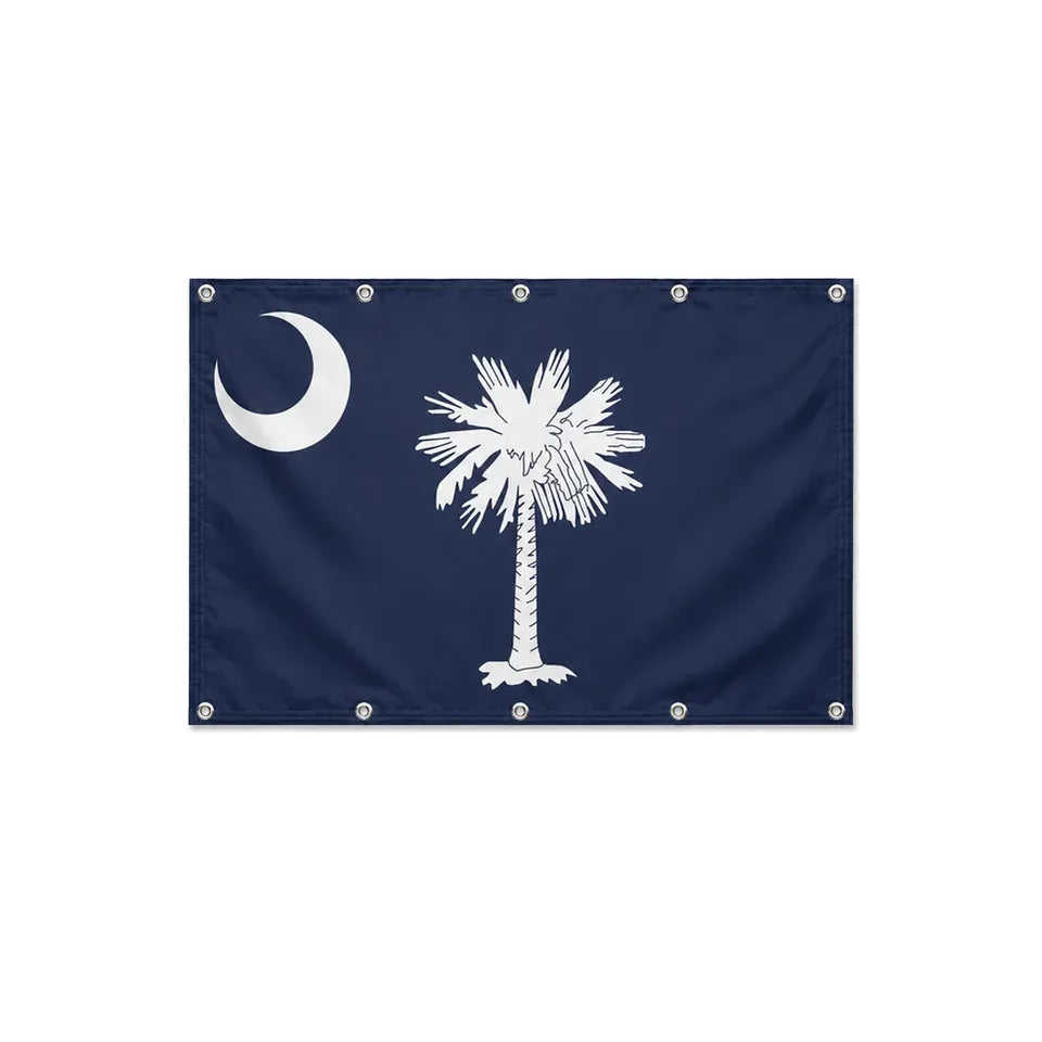 Drapeau de la Caroline du Sud format S en polyester avec dix œillets