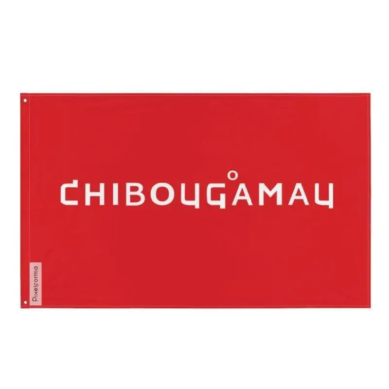 Drapeau chibougamau polyester résistant œillets à gauche