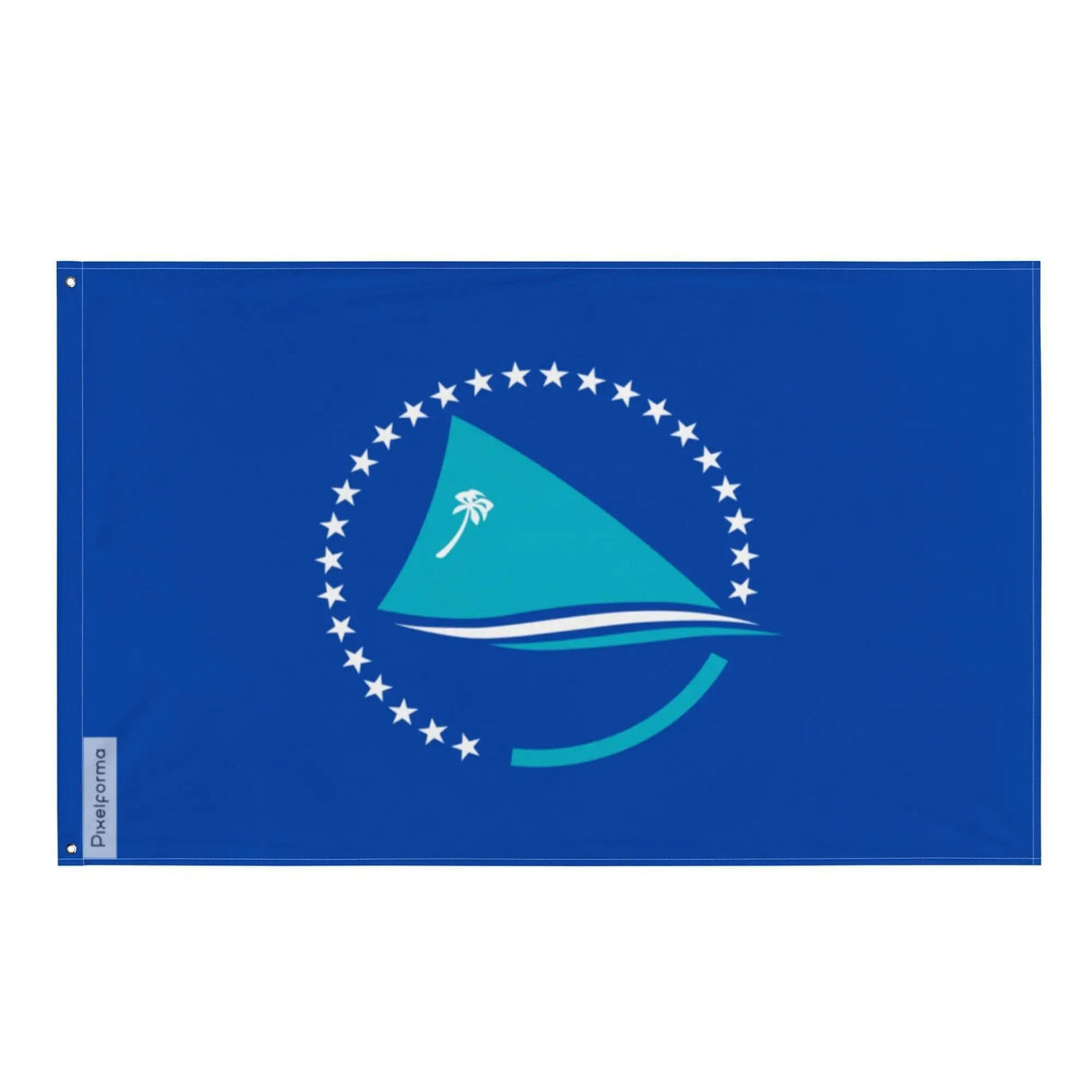 Drapeau communauté du pacifique polyester œillets à gauche