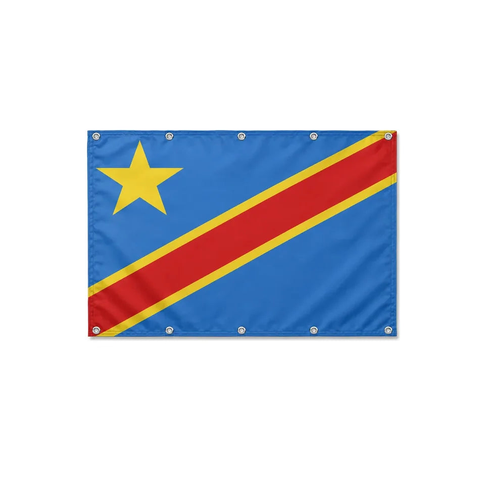 Drapeau Congo format S en polyester avec dix œillets