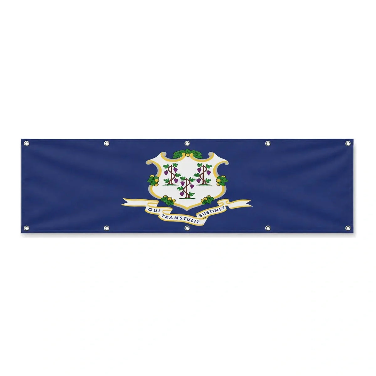 Drapeau du Connecticut grand format XL en polyester avec dix œillets