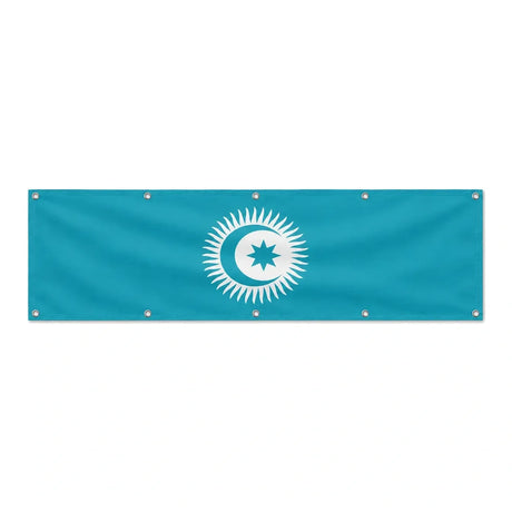 Drapeau du Conseil turcique grand format XL en polyester avec dix œillets