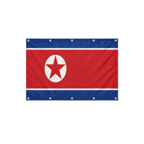 Drapeau de la Corée du Nord format S en polyester avec dix œillets