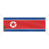 Drapeau corée du nord polyester résistant à 8 œillets