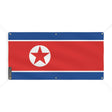 Drapeau corée du nord polyester résistant six œillets