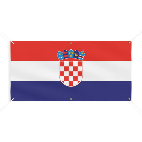 Drapeau croatie polyester résistant œillets usage extérieur