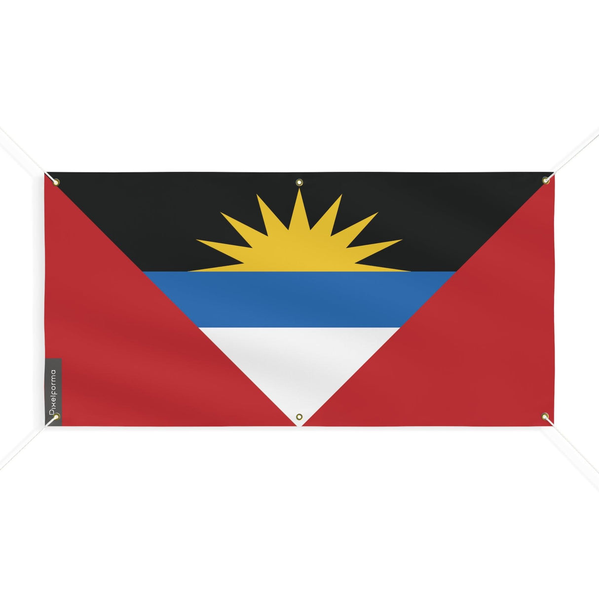 Drapeau d'Antigua-et-Barbuda 6 Oeillets en plusieurs tailles - Pixelforma 
