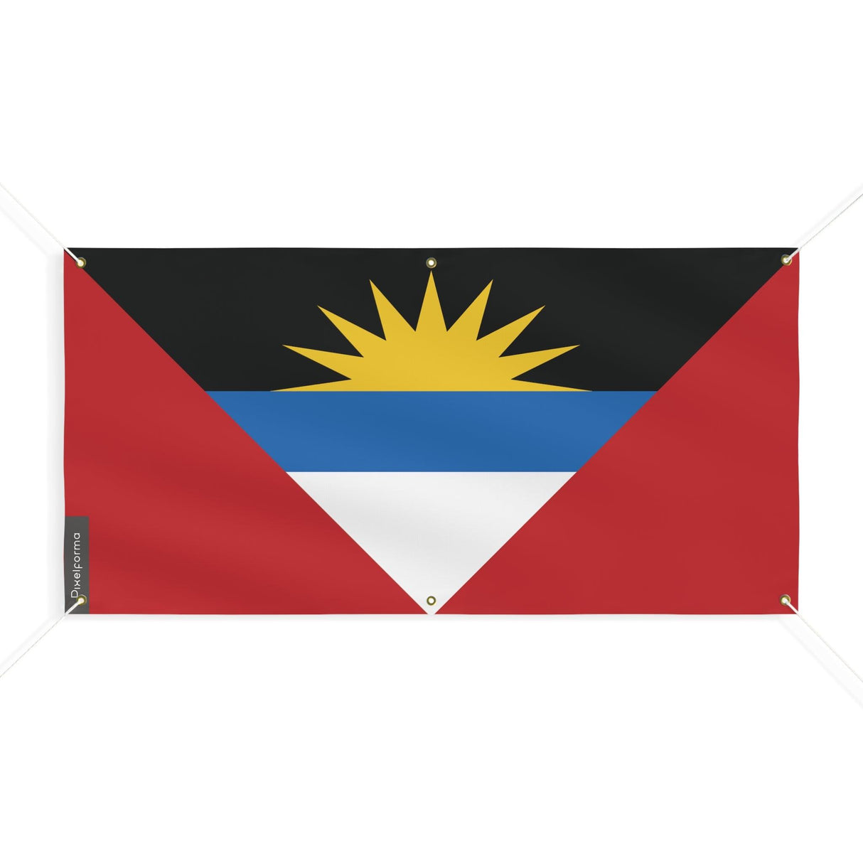 Drapeau d'Antigua-et-Barbuda 6 Oeillets en plusieurs tailles - Pixelforma