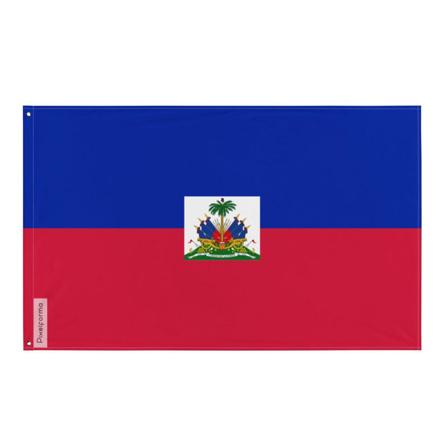 Drapeau d'Haïti en plusieurs tailles 100 % polyester Imprimer avec Double ourlet - Pixelforma 