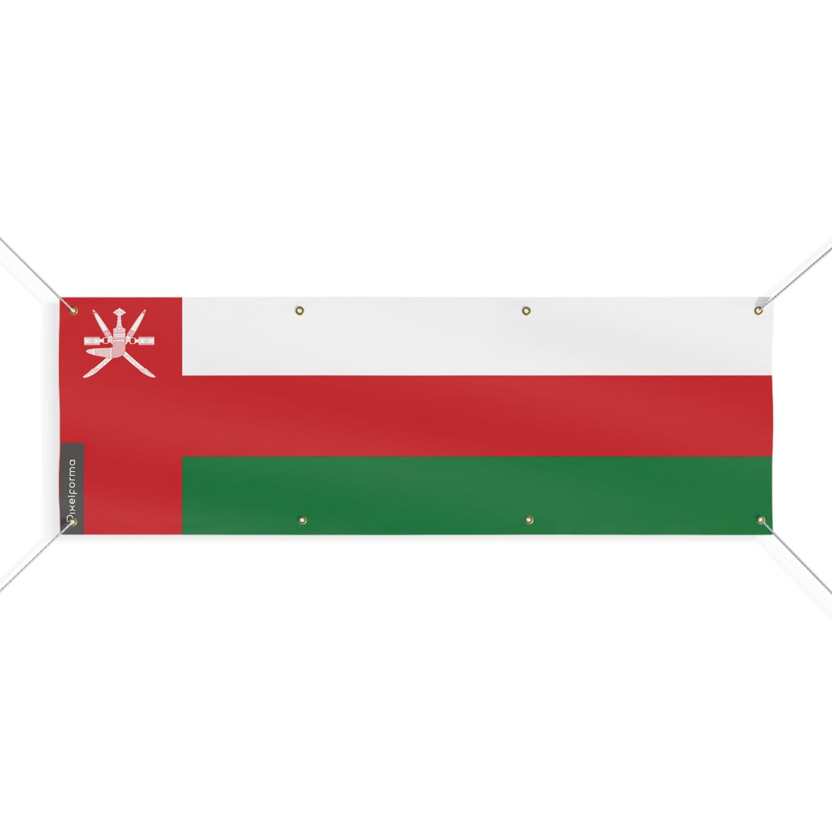 Drapeau d'Oman 8 Oeillets en plusieurs tailles - Pixelforma 