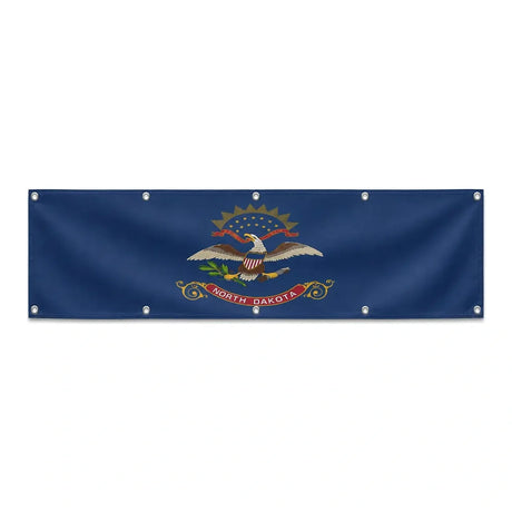 Drapeau du Dakota du Nord grand format XL en polyester avec dix œillets