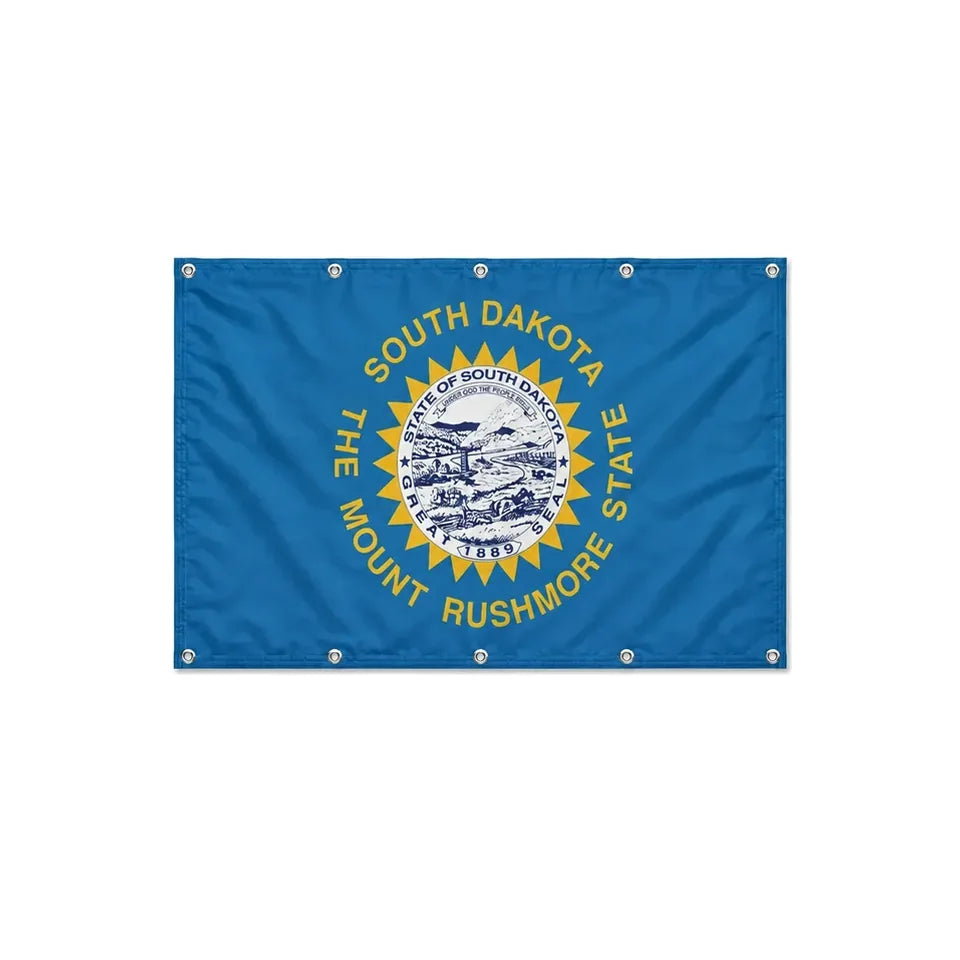 Drapeau du Dakota du Sud format S en polyester avec dix œillets