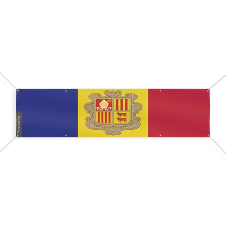 Drapeau d'Andorre 10 Oeillets en Plusieurs Tailles (XL) - Pixelforma 