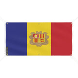 Drapeau d’andorre 6 oeillets en plusieurs tailles (m) - pixelforma
