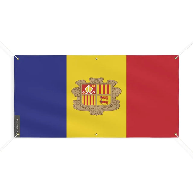 Drapeau d’andorre 6 oeillets en plusieurs tailles (m) - pixelforma