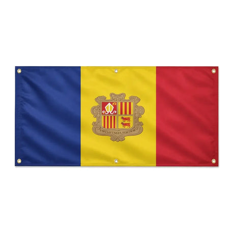 Drapeau andorre polyester résistant aux intempéries œillets