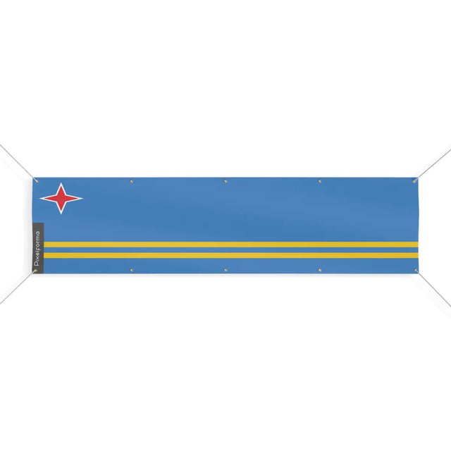 Drapeau d'Aruba 10 Oeillets en Plusieurs Tailles (XL) - Pixelforma 