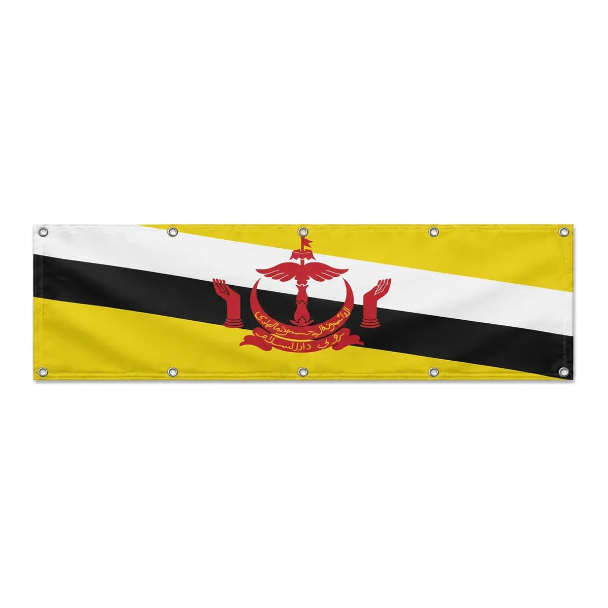 Drapeau de Brunei grand format XL en polyester avec dix œillets