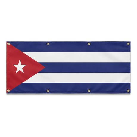 Drapeau cuba polyester résistant usage extérieur 8 œillets