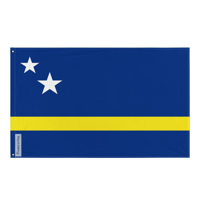 Drapeau de Curaçao en plusieurs tailles 100 % polyester Imprimer avec Double ourlet - Pixelforma