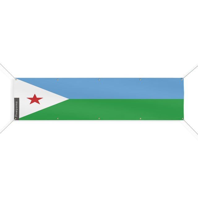 Drapeau de Djibouti 10 Oeillets en plusieurs tailles - Pixelforma 
