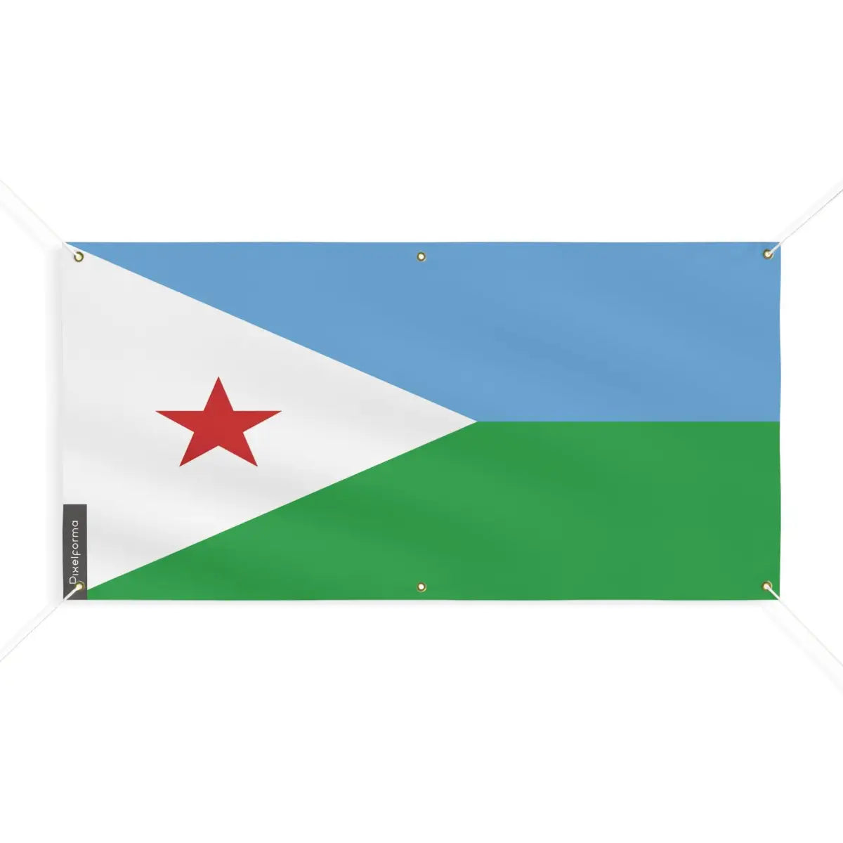 Drapeau de djibouti 6 oeillets en plusieurs tailles (m) - pixelforma