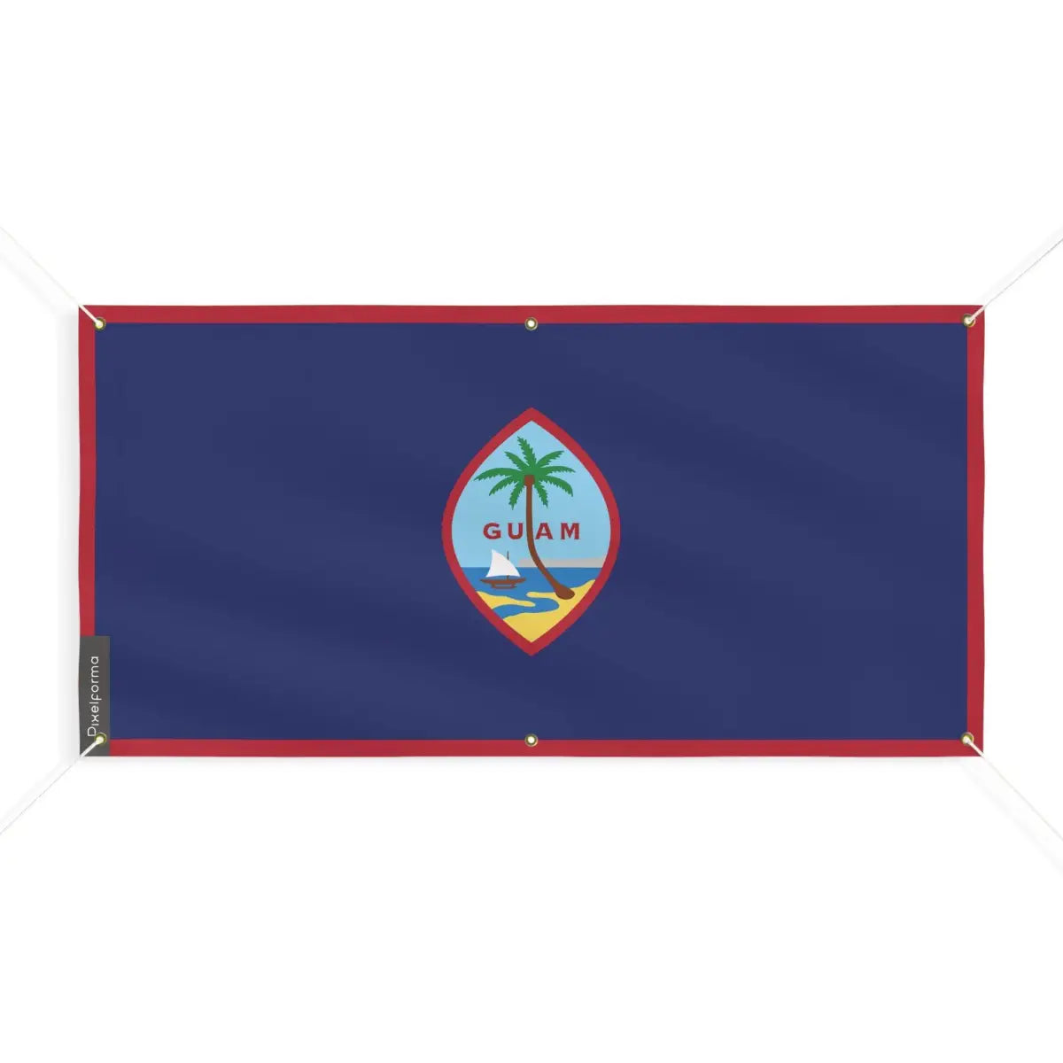 Drapeau de Guam 6 Oeillets en Plusieurs Tailles (M) - Pixelforma 