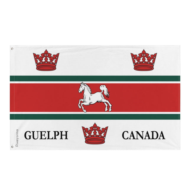 Drapeau de Guelph en plusieurs tailles 100 % polyester Imprimer avec Double ourlet - Pixelforma 