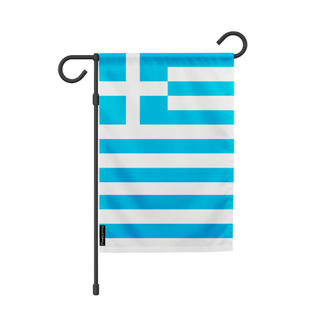 Drapeau de jardin grèce polyester durable format horizontal