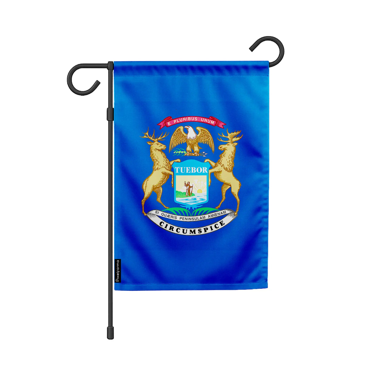 Drapeau de jardin michigan en polyester résistant horizontal