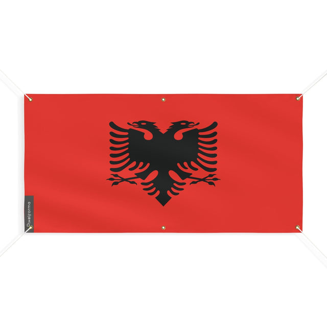 Drapeau de l'Albanie 6 Oeillets en plusieurs tailles - Pixelforma