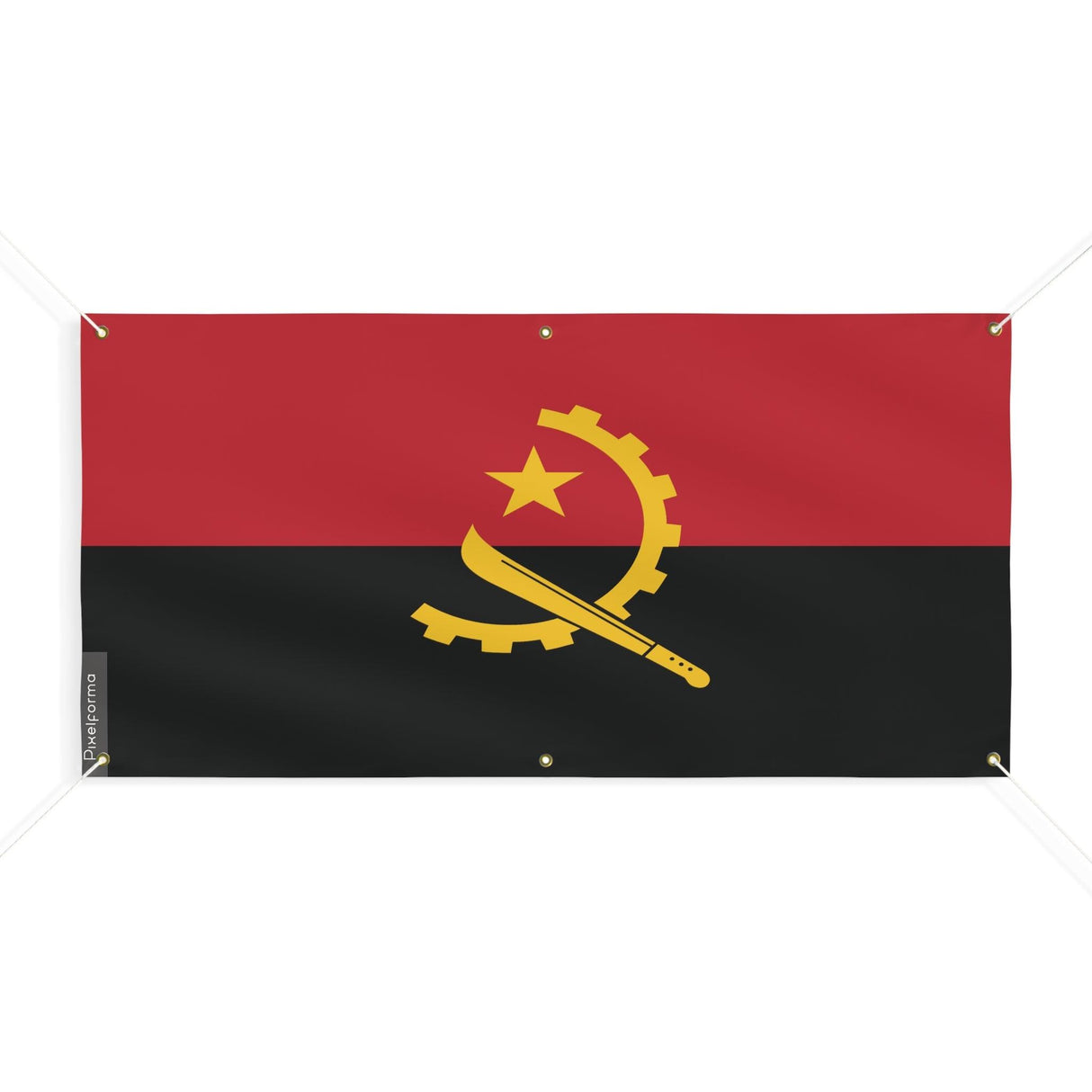 Drapeau de l'Angola 6 Oeillets en plusieurs tailles - Pixelforma