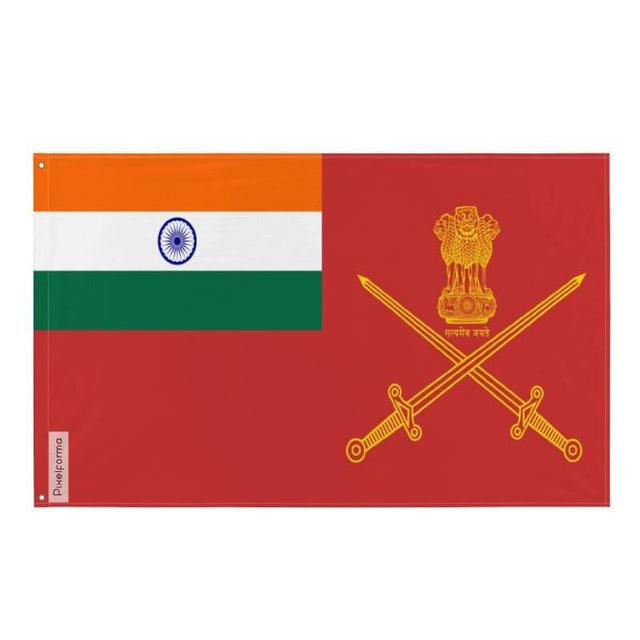 Drapeau de l'armée indienne en plusieurs tailles 100 % polyester Imprimer avec Double ourlet - Pixelforma