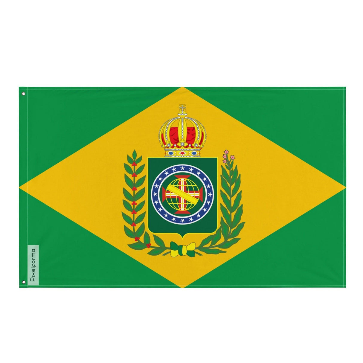 Drapeau de l'Empire du Brésil durant le second règne en plusieurs tailles 100 % polyester Imprimer avec Double ourlet - Pixelforma 