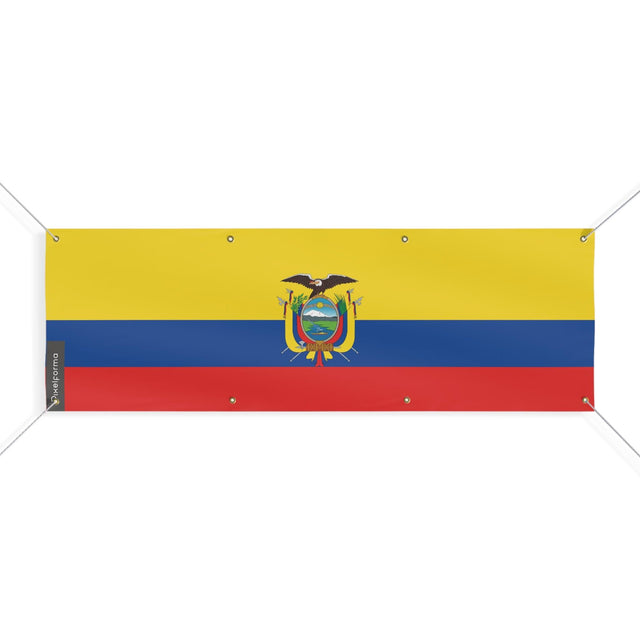 Drapeau de l'Équateur 8 Oeillets en plusieurs tailles - Pixelforma 