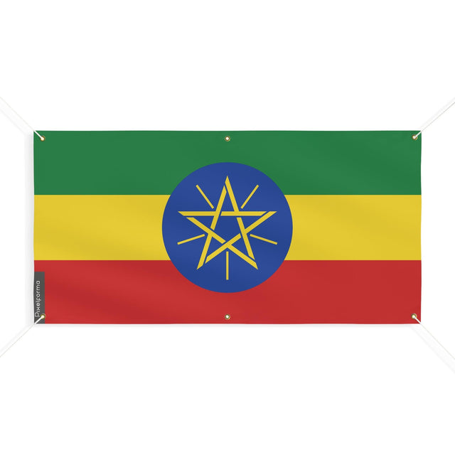 Drapeau de l'Éthiopie 6 Oeillets en plusieurs tailles - Pixelforma 