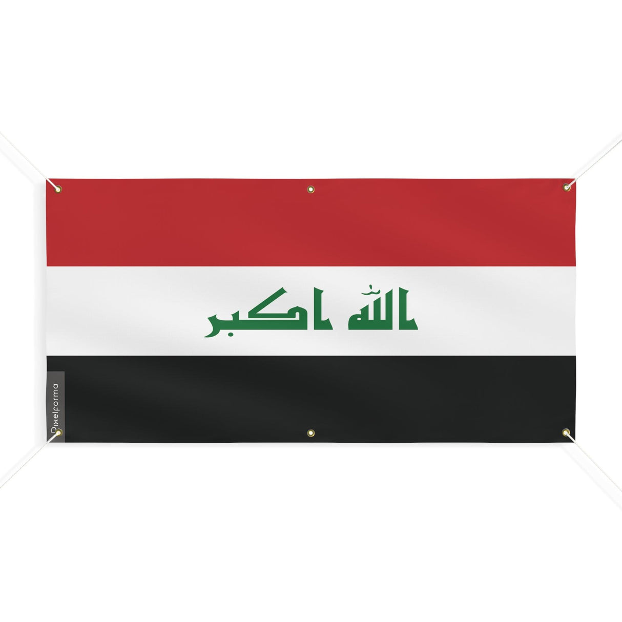 Drapeau de l'Irak 6 Oeillets en plusieurs tailles - Pixelforma 