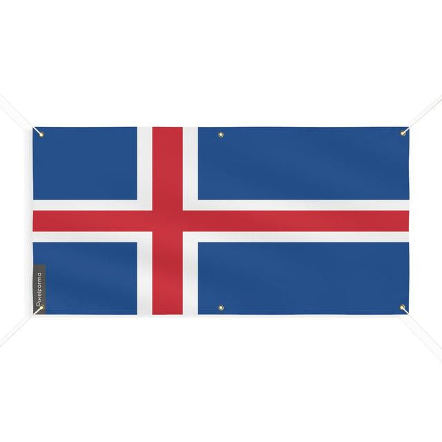 Drapeau de l'Islande 6 Oeillets en plusieurs tailles - Pixelforma 