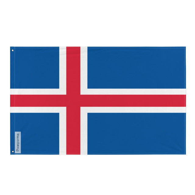 Drapeau de l'Islande en plusieurs tailles 100 % polyester Imprimer avec Double ourlet - Pixelforma