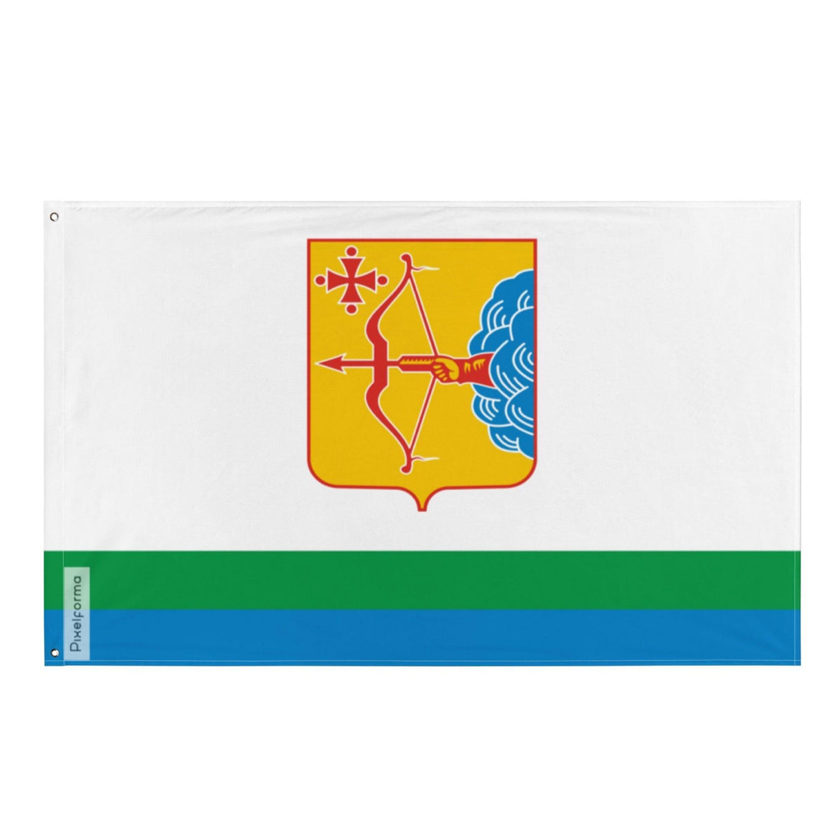 Drapeau de l’oblast de Kirov en plusieurs tailles 100 % polyester Imprimer avec Double ourlet - Pixelforma 
