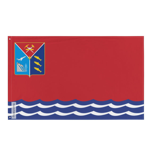 Drapeau de l’oblast de Magadan en plusieurs tailles 100 % polyester Imprimer avec Double ourlet - Pixelforma 