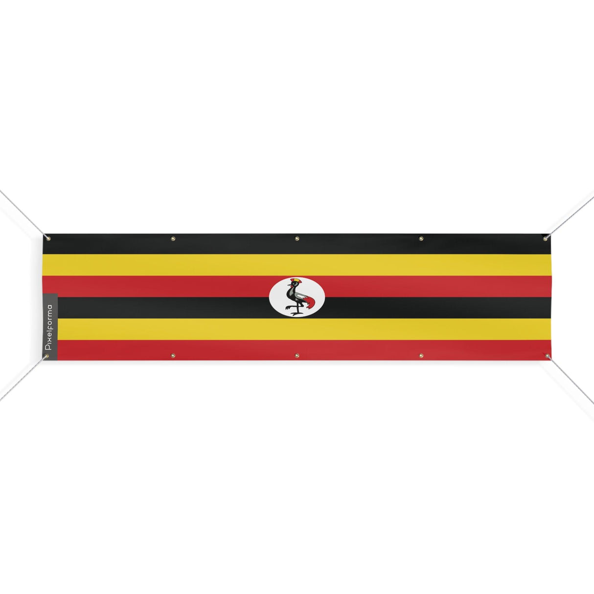 Drapeau de l'Ouganda 10 Oeillets en plusieurs tailles - Pixelforma 