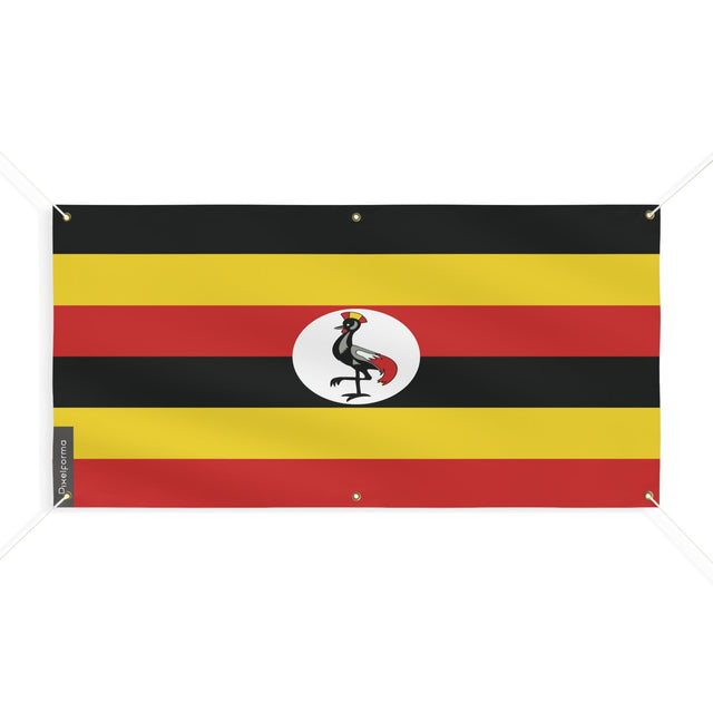 Drapeau de l'Ouganda 6 Oeillets en plusieurs tailles - Pixelforma 