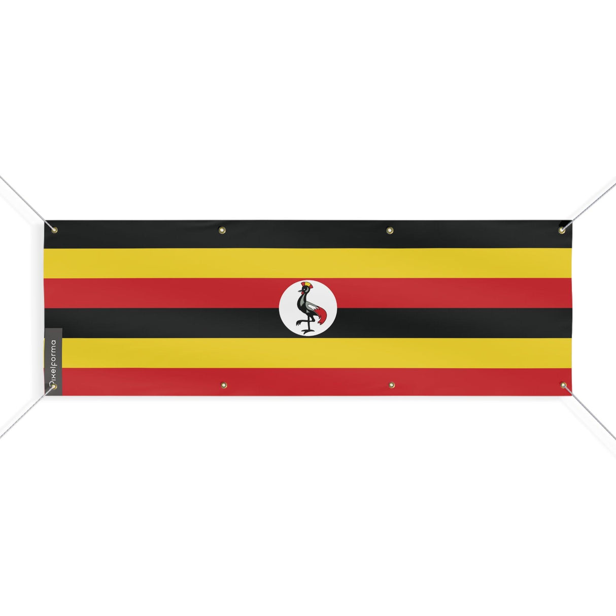 Drapeau de l'Ouganda 8 Oeillets en plusieurs tailles - Pixelforma 