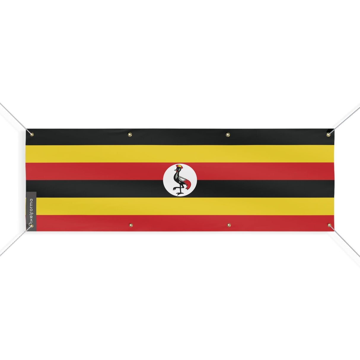 Drapeau de l'Ouganda 8 Oeillets en plusieurs tailles - Pixelforma